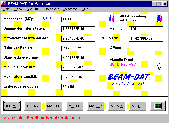 Programm BEAM-DAT for Windows